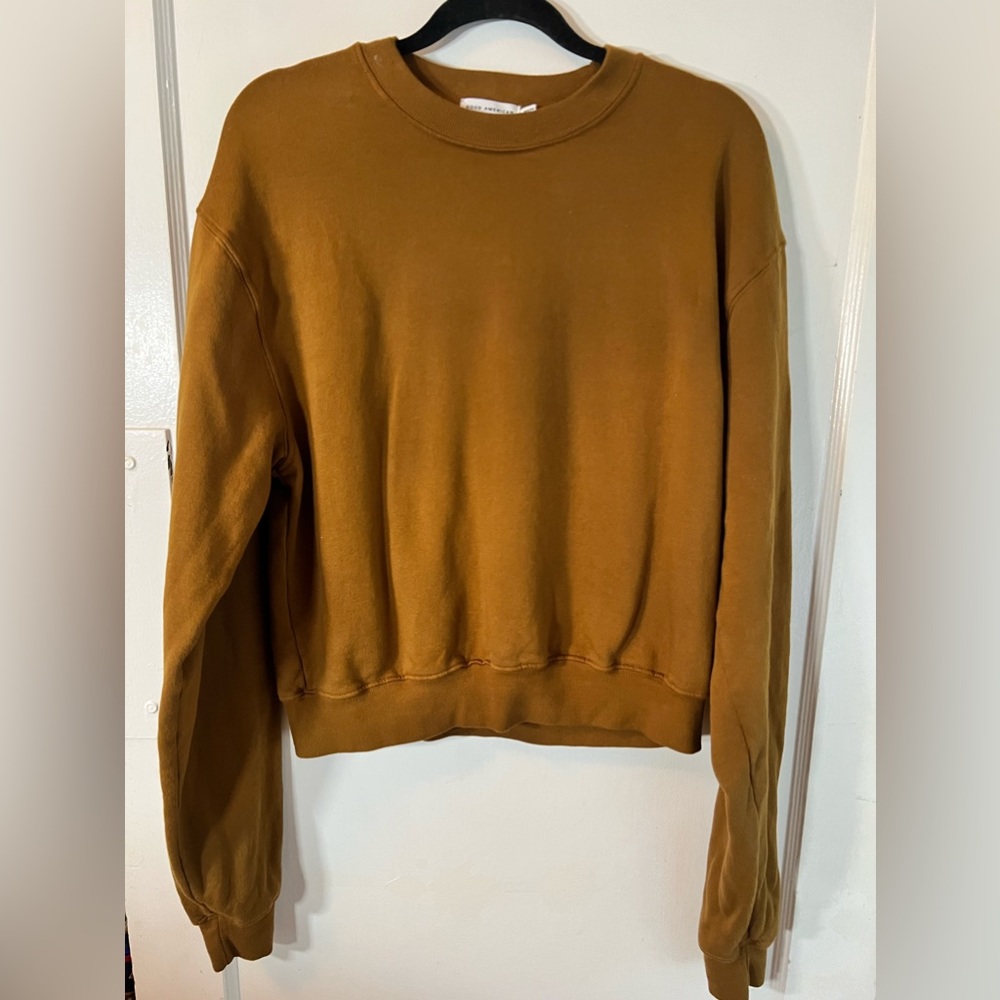 Good American Sweatshirt size 0 mustard color